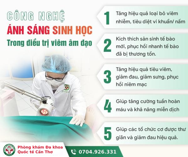 điều trị viêm âm đạo bằng công nghệ ánh sáng sinh học